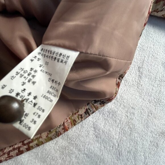 On & On Modern Femme Women's Long Sleeve Blazer Collared Jacket Lined Floral Tan - Picture 4 of 11